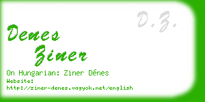 denes ziner business card